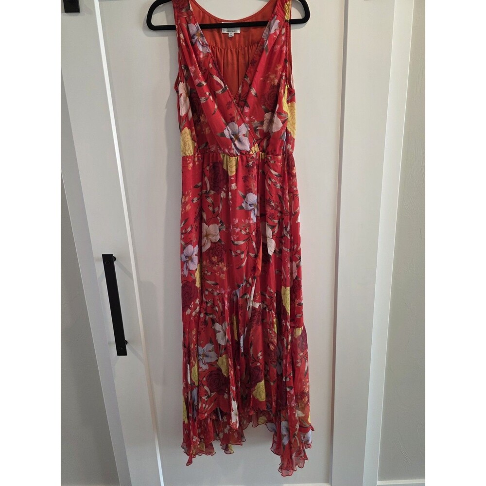 Johnny Was Jade Nidra Silk Floral Maxi Dress Sz M Women's